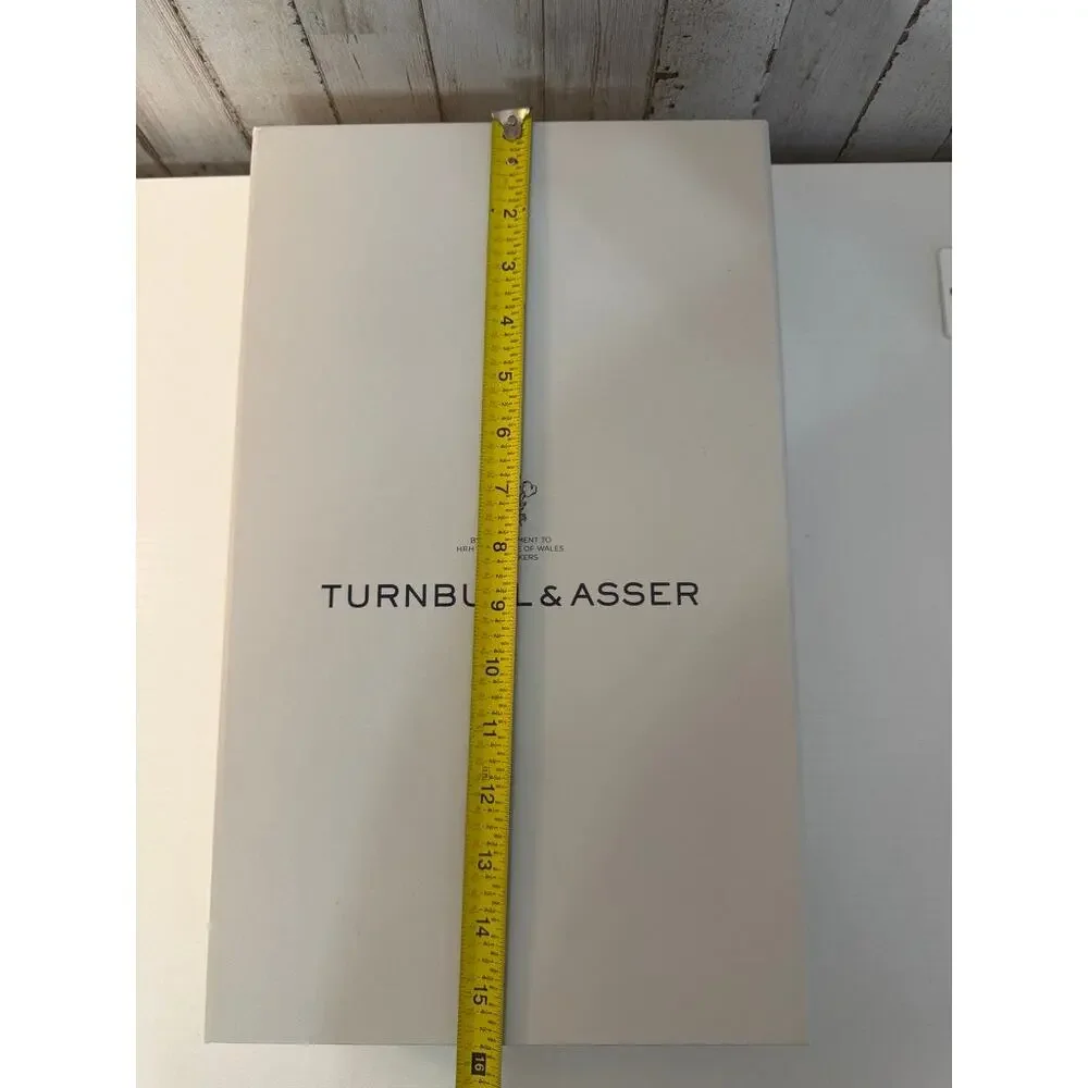 Turnbull & Asser Shirt Presentation Gift Box Gray Tissue Paper & Ribbon